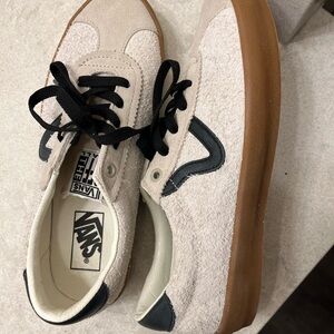Vans Beige and Black Sneakers